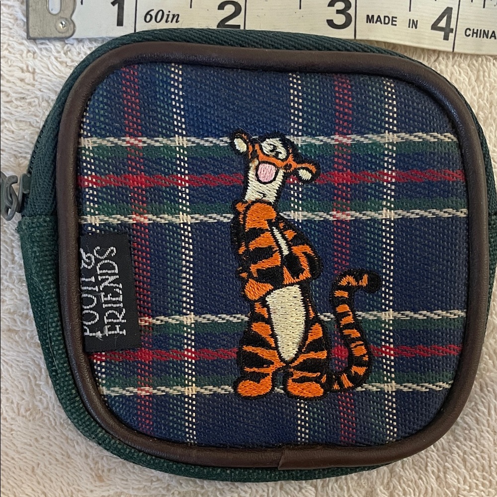 Disney Tigger Blue and Green Plaid Pouch